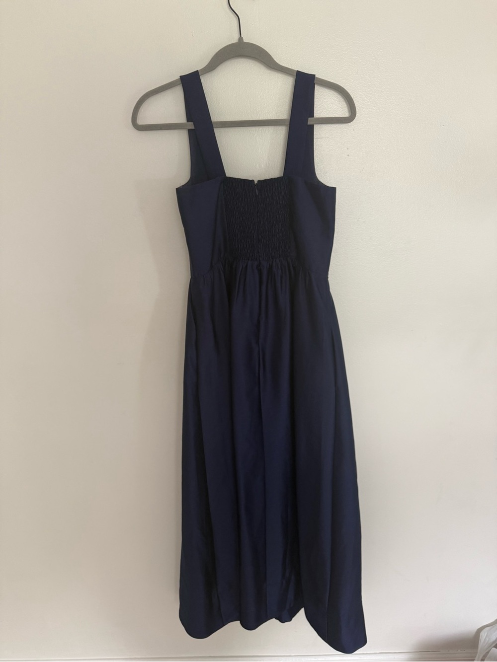 Tuckernuck Dress Esme Dupioni Midi in Satin Navy Blue - Picture 5 of 7
